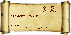 Kliment Robin névjegykártya